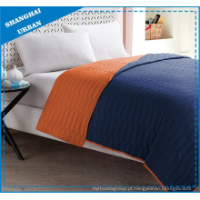 Conjunto de roupa de cama de colcha de poliéster laranja índigo colorblock